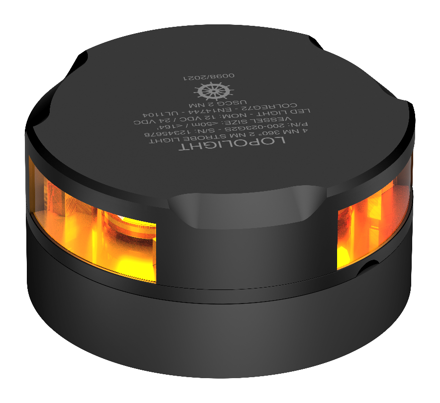 2nm 360° yellow Whistle, black